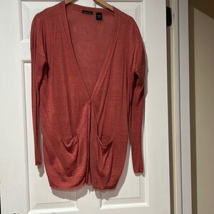 Moda International long linen blend cardigan